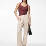 PCVINSTY LINEN-BLEND TROUSERS