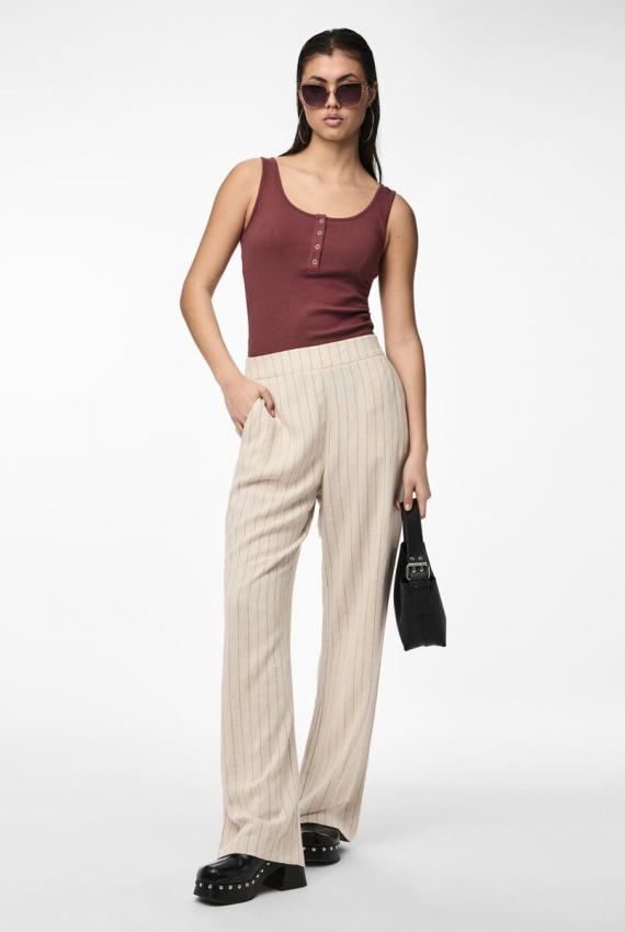 PCVINSTY LINEN-BLEND TROUSERS