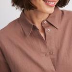 Linen Blend Buttoned Top