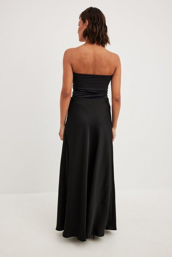 Mid Waist Maxi Satin Skirt