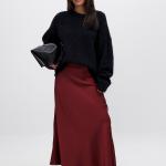 Mid Waist Maxi Satin Skirt