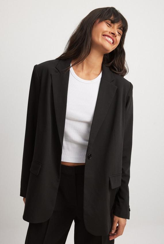 Oversized One Button Blazer