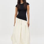 Jersey Ballon Skirt Midi Dress