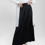 Pleated Satin Skirt